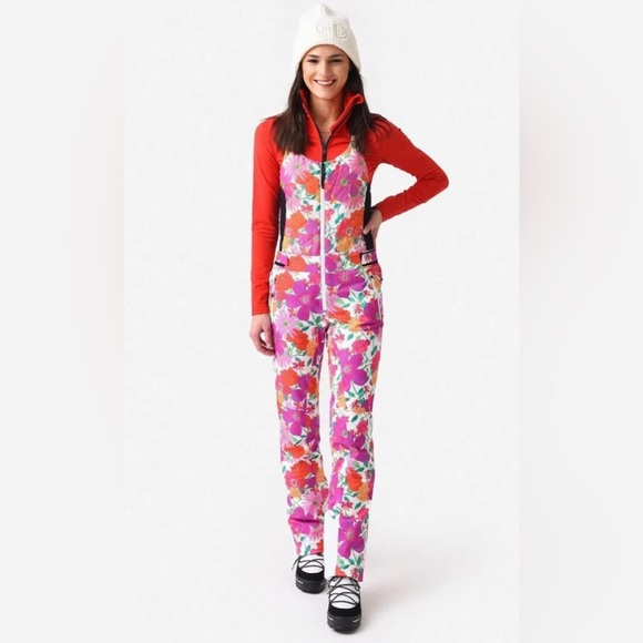 XS 🔖 BOGNER FIRE+ ICE X LOVE SHACK FANCY Ivie Printed Ski Bib Pants Waterproof - Picture 1 of 7